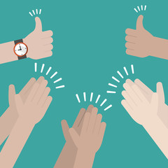 Human hands clapping vector