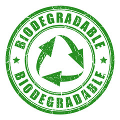Biodegradable green vector stamp