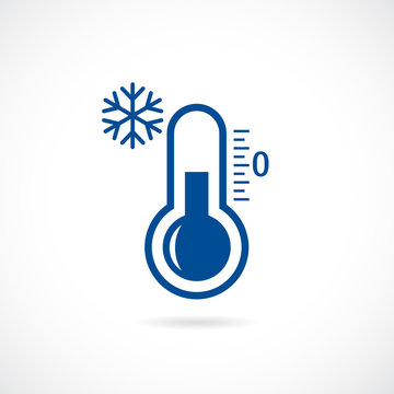 Cold thermometer vector icon