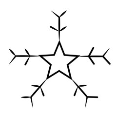 Snowflake isolated on white background, Vector illustration