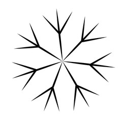 Snowflake isolated on white background, Vector illustration