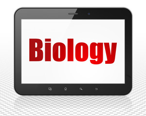 Science concept: Tablet Pc Computer with Biology on display
