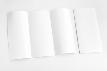 Blank white template paper on background. Used to bring the template of the document used in advertising.