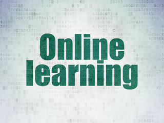 Education concept: Online Learning on Digital Data Paper background