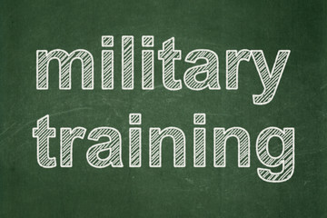 Obraz premium Learning concept: Military Training on chalkboard background