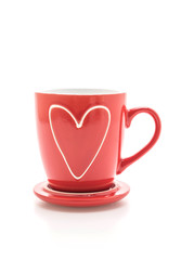 red mug on white background