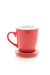 red mug on white background