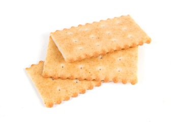 crackers on white background