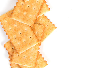 crackers on white background