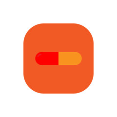 Medical pill square icon vector