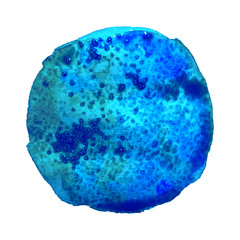 Blue watercolor stain