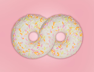 endless donut, symbol of infinity on a pink background