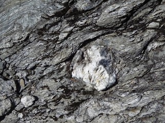 Quartz nugget in formed lava rock