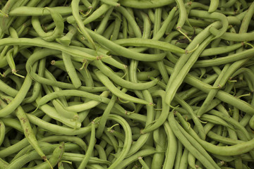 Fresh beans in market - Phaseolus vulgaris var.
