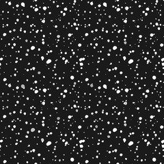 Night snowfall. Different size falling snowflakes illustration