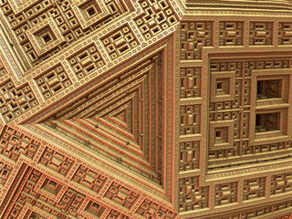 Abstract fractal background computer-generated 3D illustration