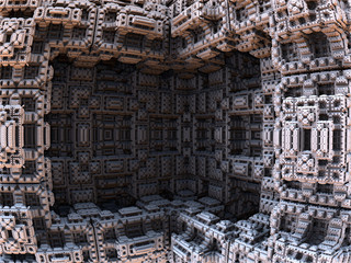 Abstract fractal background computer-generated 3D illustration