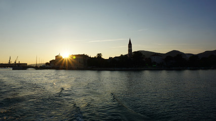 Naklejka premium sunset in croatian city of trogir