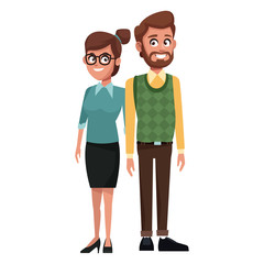 Fototapeta premium Teachers teamwork couple icon vector illustration graphic design