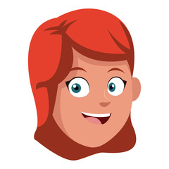 Woman smiling cartoon icon vector illustration graphic design