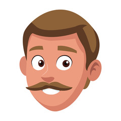 Man smiling cartoon icon vector illustration graphic design