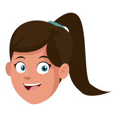 Woman smiling cartoon icon vector illustration graphic design