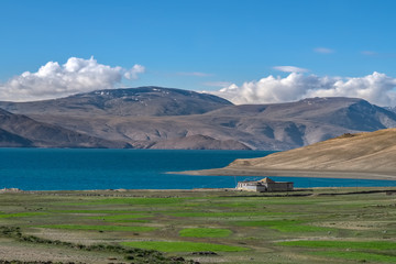 Landscape around Tso Moriri Lake in Ladakh, India	