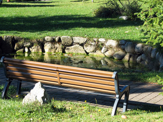 Bench near the lake, Vysoke Tatry