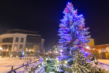Beautiful Christmas Tree At Krupowki Street In Zakopane Poland Buy This Stock Photo And Explore Similar Images At Adobe Stock Adobe Stock