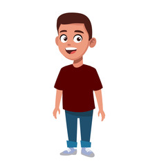 Cute schoolboy cartoon icon vector illustration graphic design