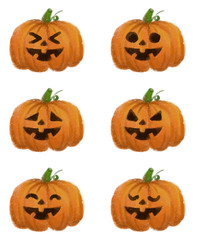 Pumpkin emotions set