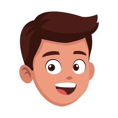 Boy face cartoon icon vector illustration graphic design