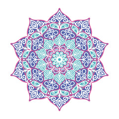  Multicolored floral pattern, mandala