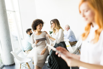 Multiethnic business team working at the same office