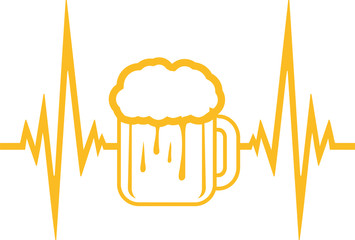 cool design frequenz puls pulsschlag ausschlag bier krug oktoberfest trinken feiern party alkohol flasche