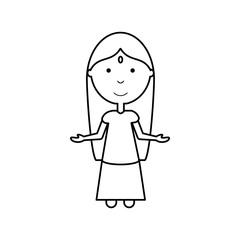 Fototapeta premium woman with open arms vector illustration