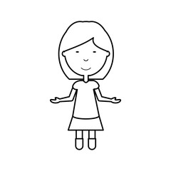 woman with open arms  vector illustration