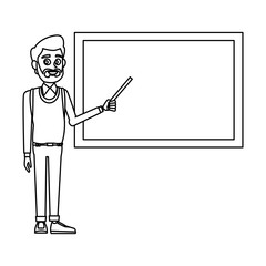 Teacher with blackboard icon vector illustration graphic design