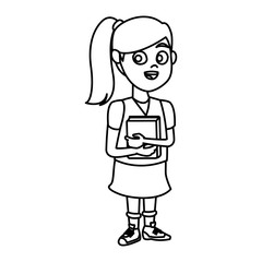 School girl cartoon icon vector illustration graphic design