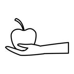 Delicious apple fruit icon vector illustration graphic design