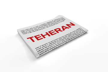 Teheran on Newspaper background