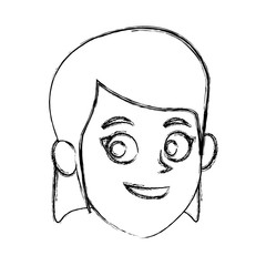 Girl cartoon face icon vector illustration graphic design