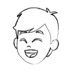 Boy face cartoon icon vector illustration graphic design