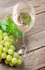 Wine glass and grapes