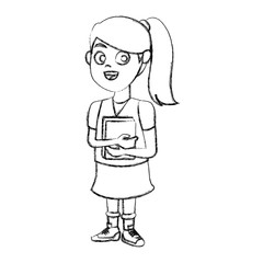 School girl cartoon icon vector illustration graphic design