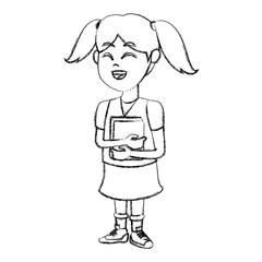 School girl cartoon icon vector illustration graphic design