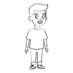 Cute schoolboy cartoon icon vector illustration graphic design