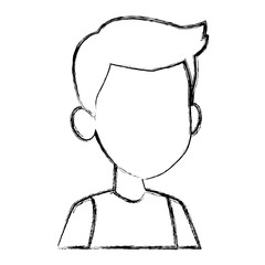 Boy faceless cartoon icon vector illustration graphic design