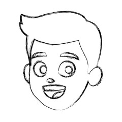 Boy face cartoon icon vector illustration graphic design