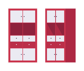 Storage cabinet office in red